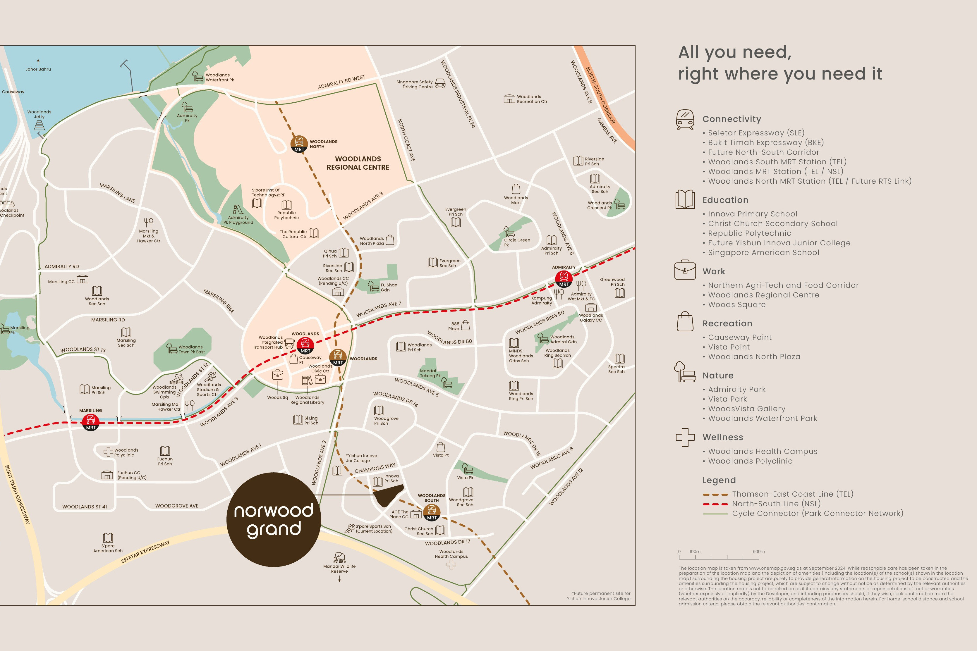 Norwood Grand location and connectivity map